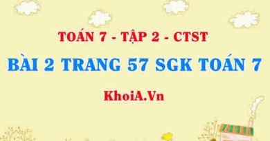 Bài 2 trang 57 SGK Toán 7 tập 2 Chân trời sáng tạo